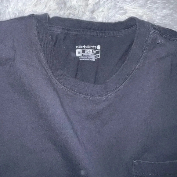 Carhartt Loose Fit Men’s Pocket Tee size 3XL Navy Blue Shirt - Picture 3 of 4